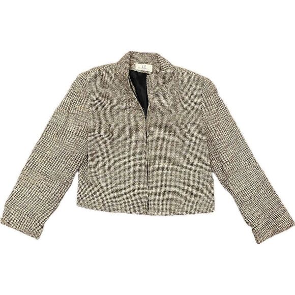 Women's Tweed Jacket - Beige - Picture 1 of 4